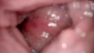 Cumshot filmed from insde the pussy - porn video