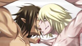 Eren Titan fuck Anne female Titan hardcore doggy in public attack on Titan anime hentai uncensored - porn video
